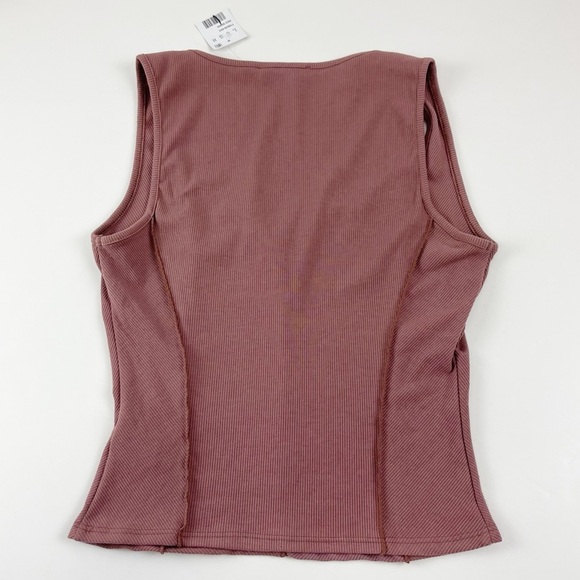 Lush Blouse Womens Size Small Red Bean Seamed Sleeveless Tank Top NWT - Picture 2 of 7
